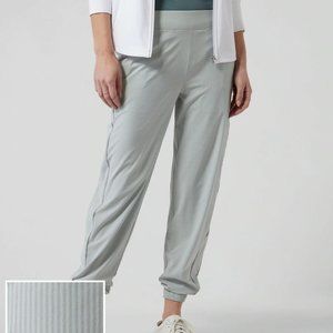 Athleta Brooklyn Textured Jogger, city stripe coast grey/sage green size 8